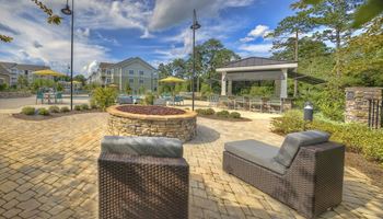 Fire pit and outdoor kitchen